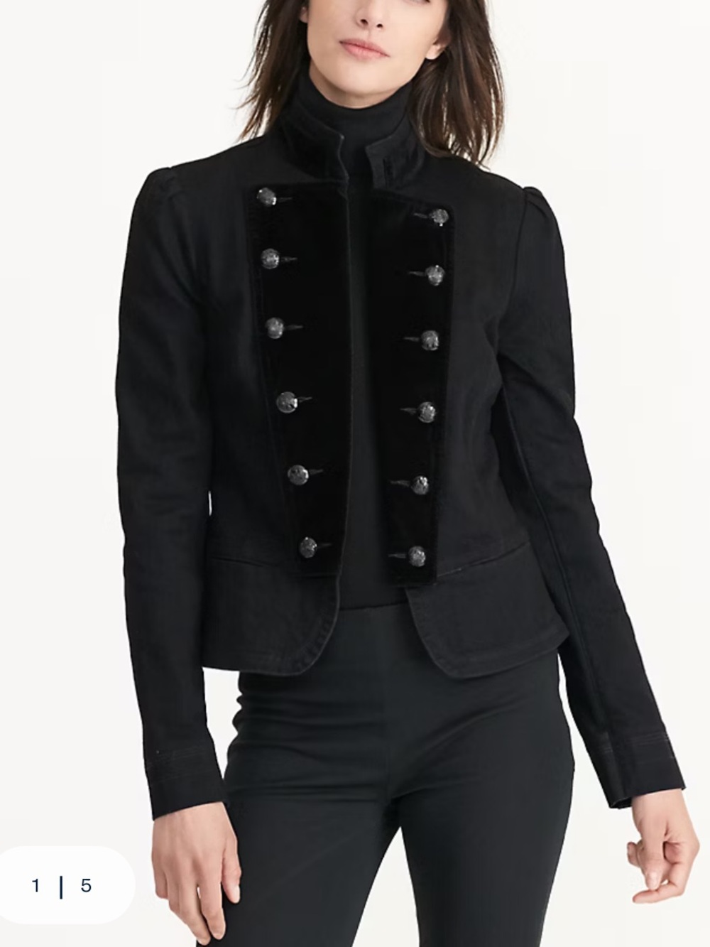 Ralph Lauren Women
Velvet Trim Double Breasted Military Open Front Jacket